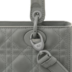 Ultra Matte Calfskin Cannage Medium Lady Dior Grey Stone