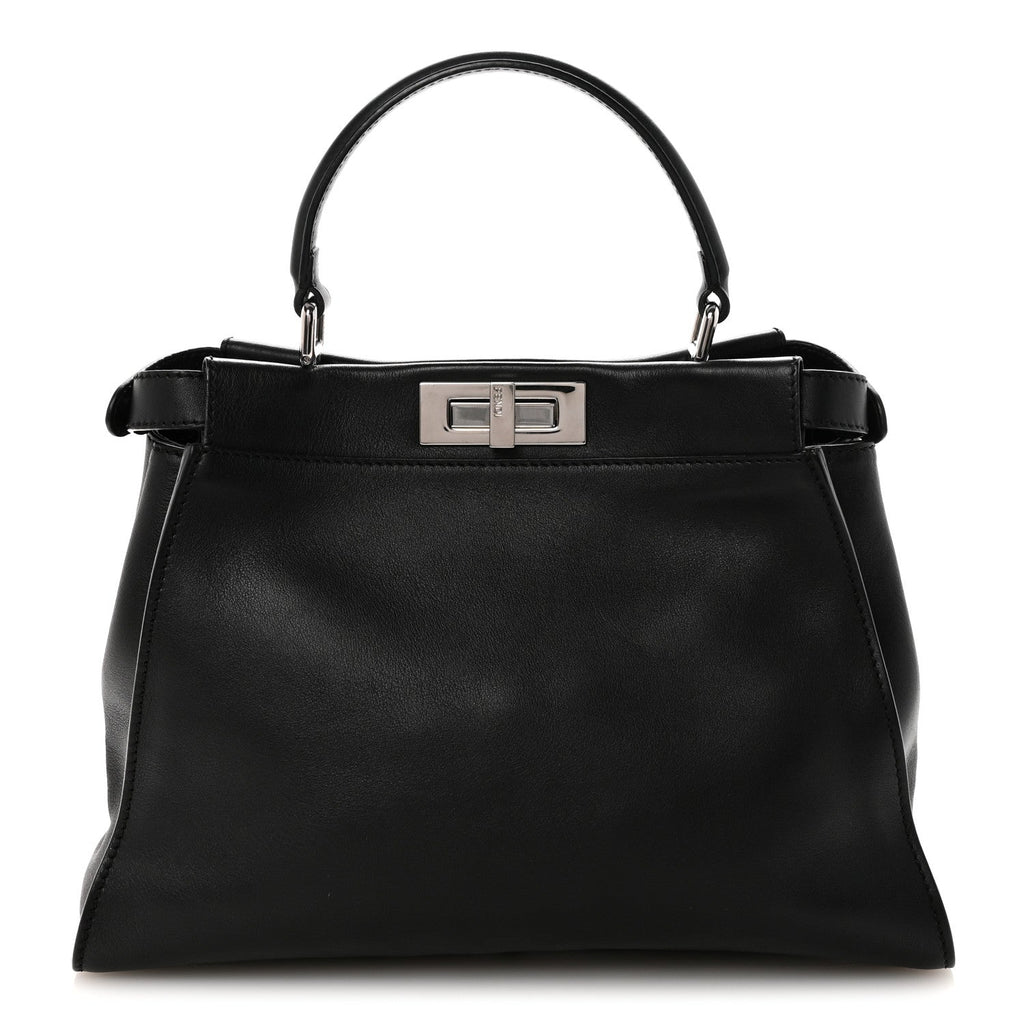 Vitello Seta Snakeskin Crocodile Monster Eyes Medium Peekaboo Iconic Satchel Black Girasole