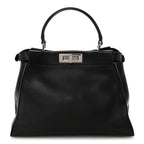 Vitello Seta Snakeskin Crocodile Monster Eyes Medium Peekaboo Iconic Satchel Black Girasole