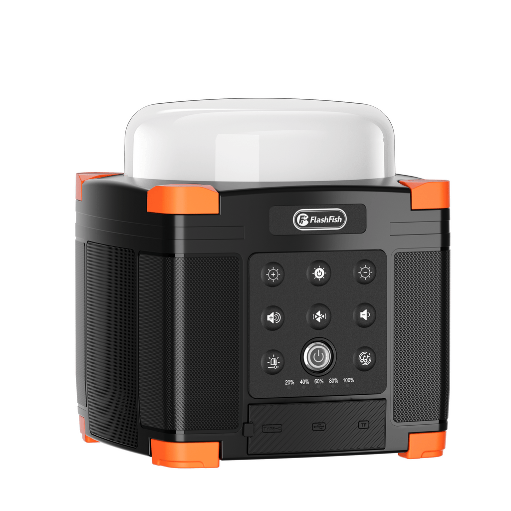 Multi-function Bluetooth Speaker | 56Wh Power Bank | Camping Light, 360° Surround Sound, USB-C, Bluetooth 5.0, 3-in-1 Power/Speaker/Home, Party, Outdoor Lighting