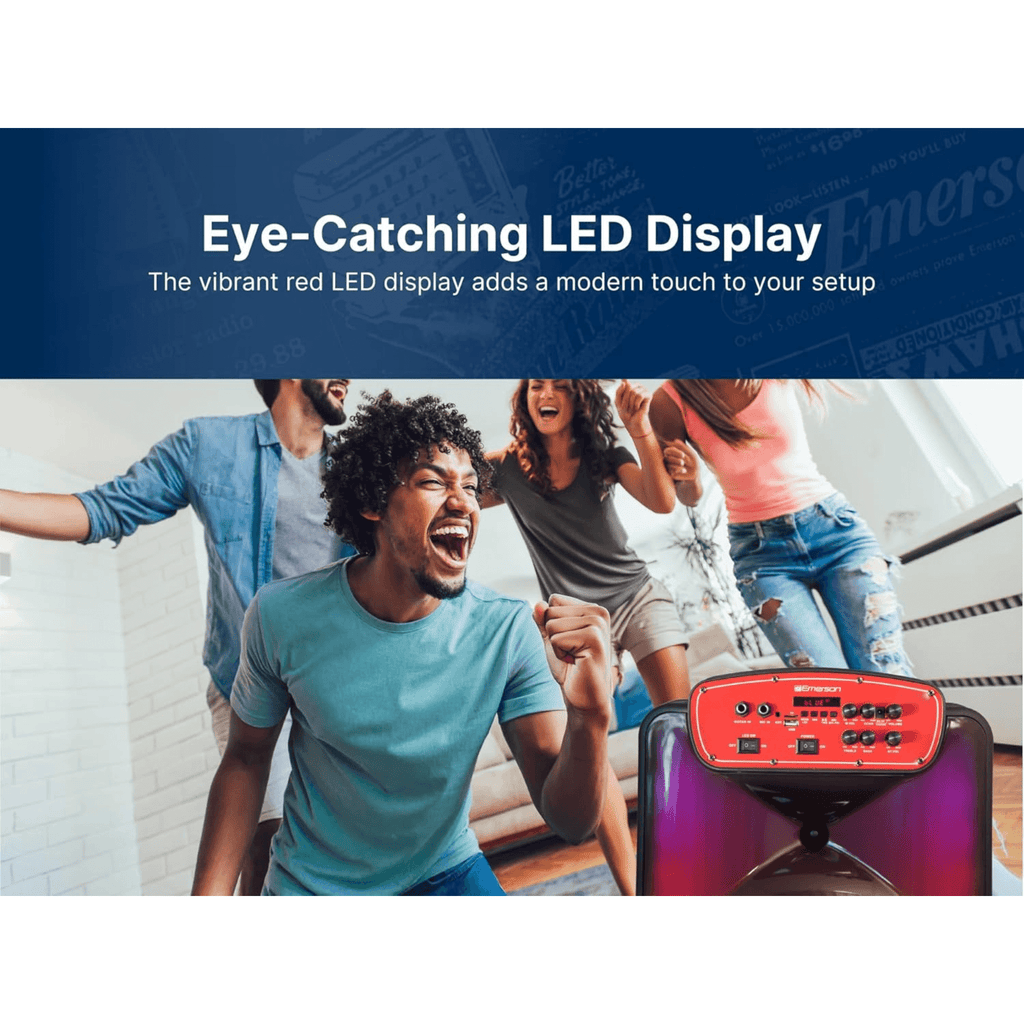 Portable Bluetooth 15" Party Speaker with Flame Lighting
