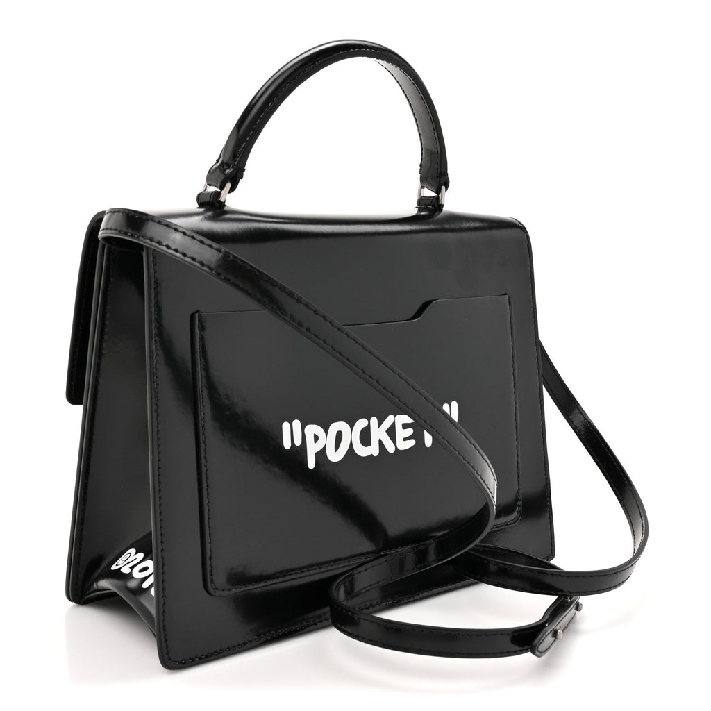 Calfskin Jitney 2.8 Not For Sale Top Handle Bag Black White