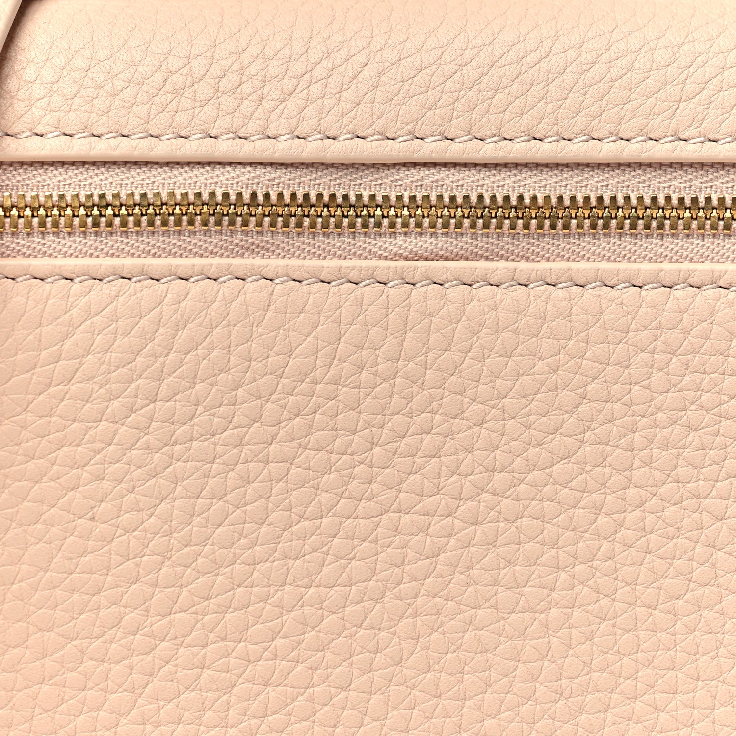 Grained Calfskin Extra Pocket Mini Pouch Creamed Honey