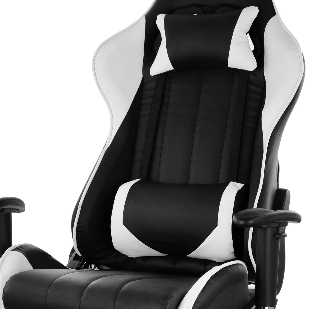 Gaming Chair in Black and White Trim