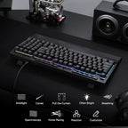 K515 Shiva RGB Membrane Gaming Keyboard with 98 Keys, Detachable Wrist Rest, and Smooth Linear Switches