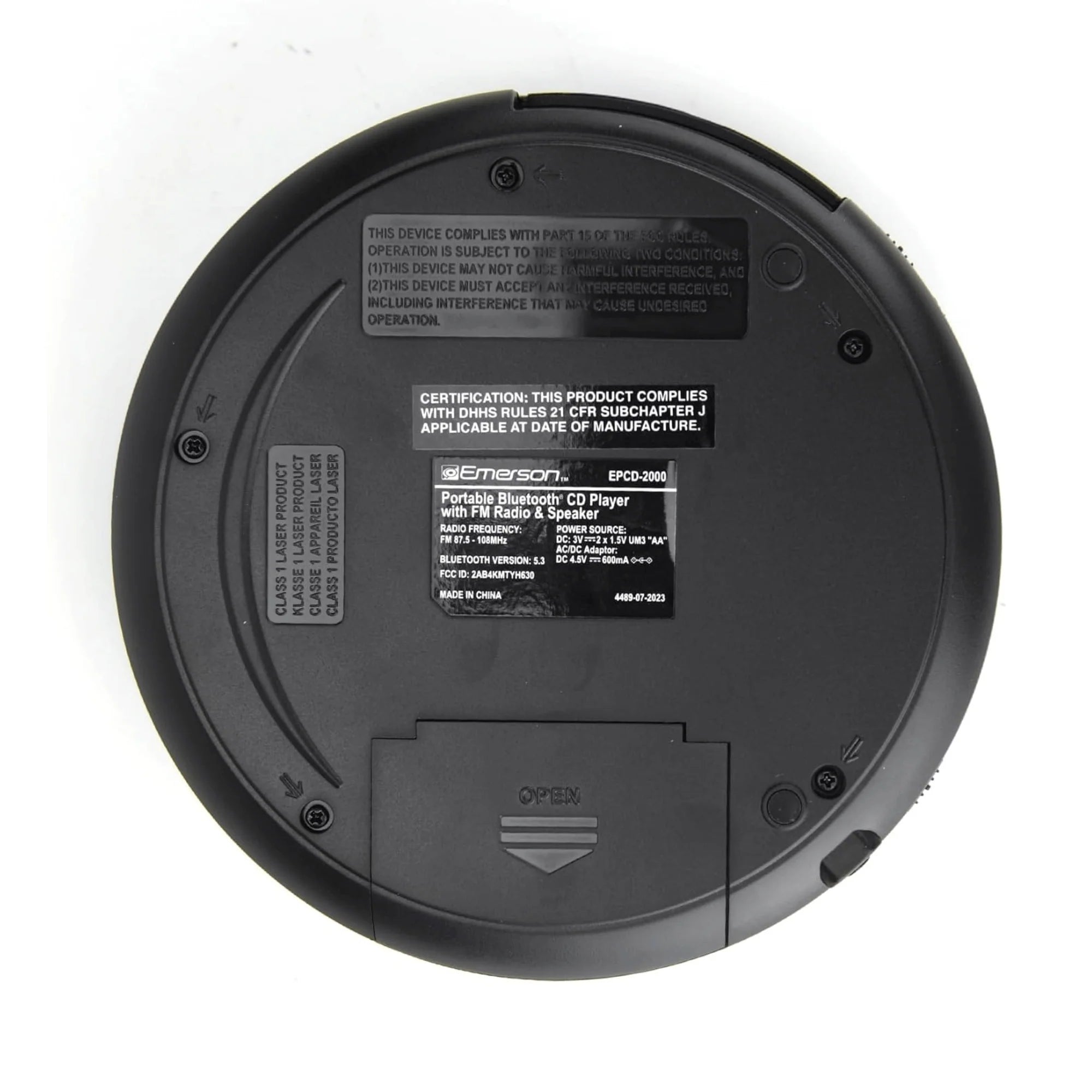 Portable Bluetooth CD Player W FM Radio, Speaker and Programmable Memory