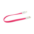 Reiko Flat Magnetic Gold Plated Micro Usb Data Cable 0.7 Foot In Hot Pink