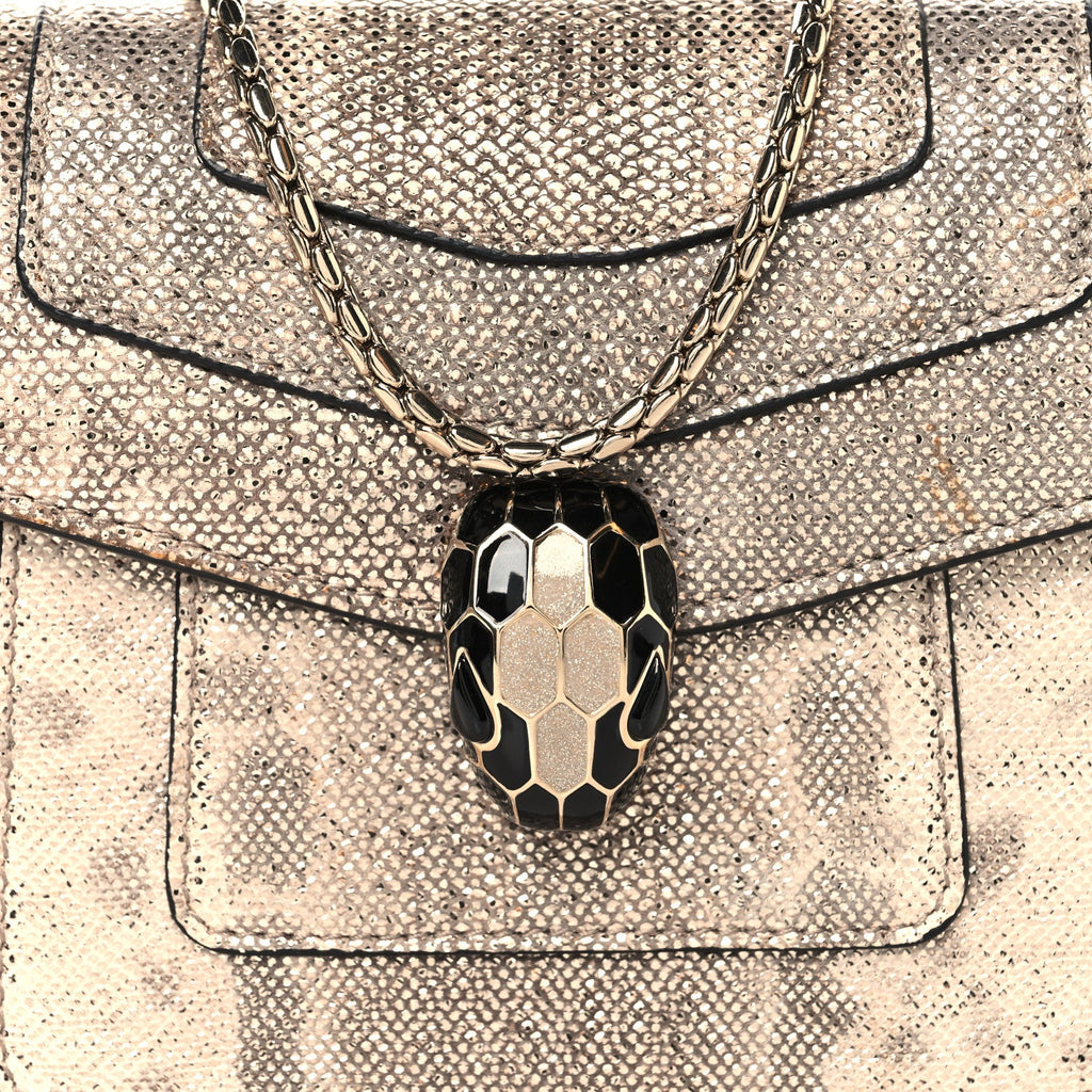 Metallic Karung Serpenti Forever Top Handle Gold
