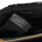 Shearling Y Quilted Monogram Medium Loulou Chain Satchel Black