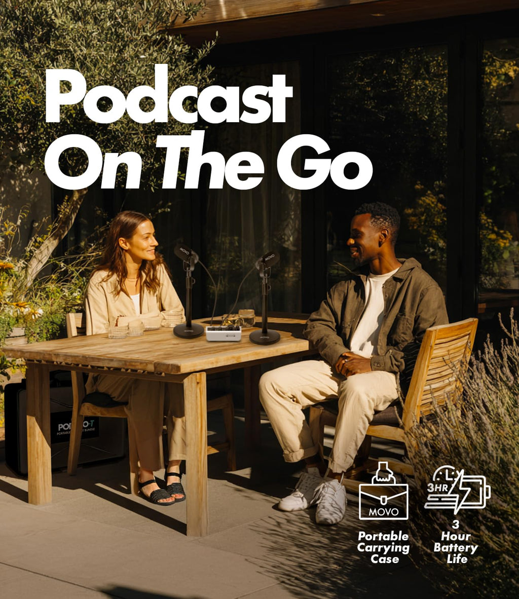 Movo PodPro-T Portable Podcasting Bundle for 2 for Smartphones and Computers