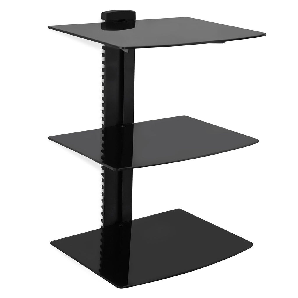3 Shelf Tempered Glass Multimedia Mounting Unit