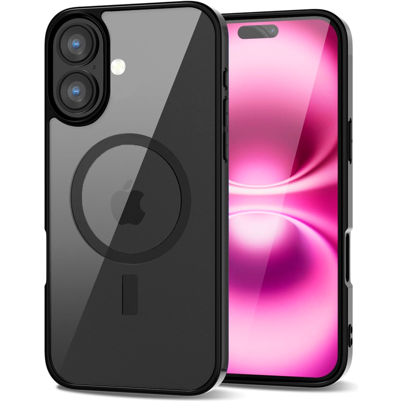 Entronix [Magnetic] Case Compatible with iPhone 17 - [Clear Back] Soft Matte Frame