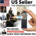 32G Voice Activated Mini Digital Sound Audio Recorder Dictaphone MP3 Player - 8GB