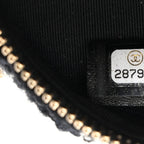 Wool Tweed Lambskin Quilted Chanel 19 Round Clutch With Chain and Coin Purse Black White