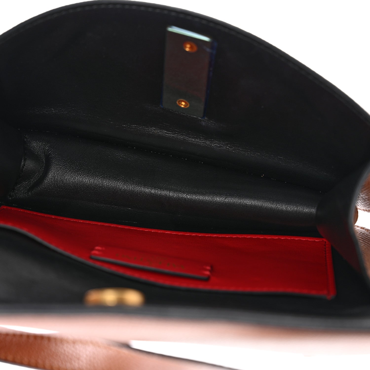 Grainy Calfskin VSling Belt Bag Saddle Brown