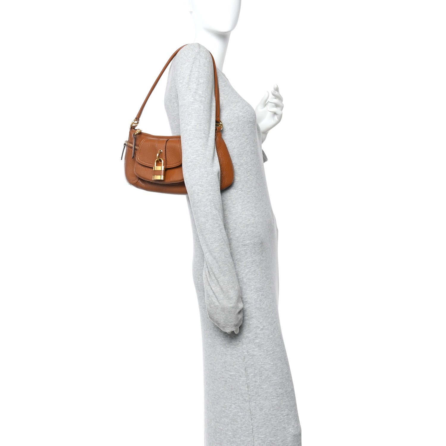 Grained Calfskin The 99 Shoulder Bag Clay Brown