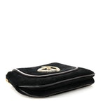 Suede Crystal 1973 Small Chain Shoulder Bag Black
