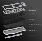 Customized Mechanical Keyboard Only Kit Alice Layout Support QMK VIA Gasket Mount Hot Swap RGB Wired Acrylic Stacked