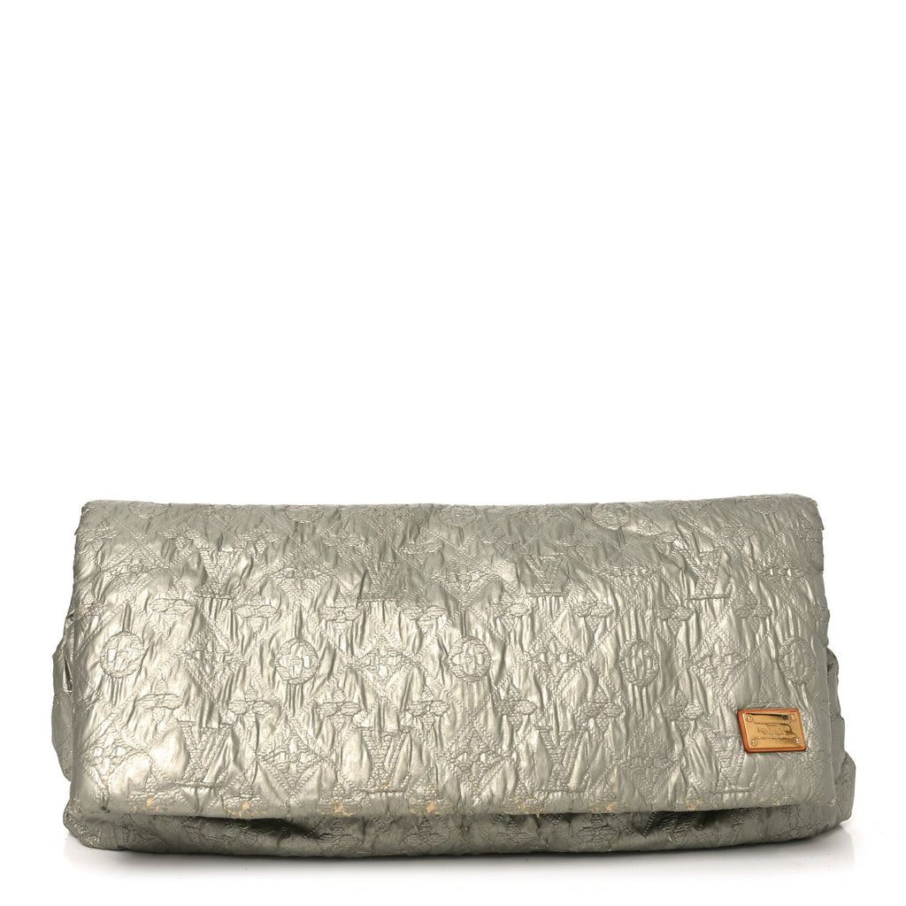 Jacquard Quilted Monogram Limelight Clutch GM Perle