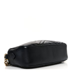 Calfskin Matelasse Small GG Marmont Chain Shoulder Bag Black