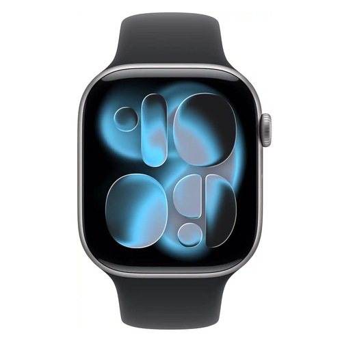 Apple Watch Series 11 46mm GPS Cellular Space Grey Gehäuse mit Schwarzem Sportarmband MFCA4LW/A