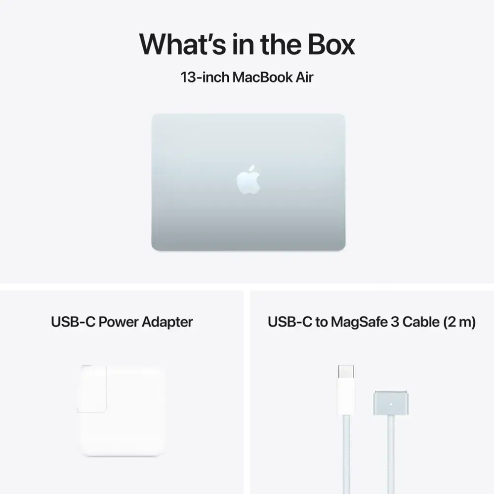 Apple MacBook Air 13" M4 chip 16GB RAM 256GB SSD Sky Blue MC6T4LL/A 2025 Model