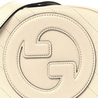Sakai Be Green Calfskin Diagonal Stitched Mini Blondie Shoulder Bag Mystic White