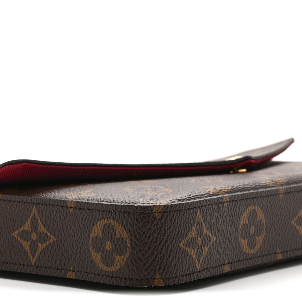 Monogram Pochette Felicie Chain Wallet Fuchsia