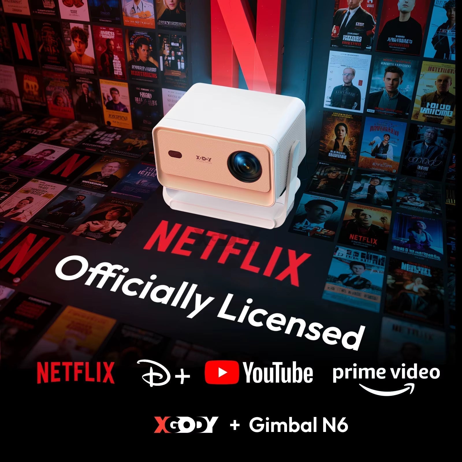 N6 Pro Projector - 690 ANSI Lumens, Official Netflix 4K, Voice Control, Smart Android TV with Whale OS, 32GB ROM for Home Theater