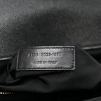Grain De Poudre Matelasse Chevron Large Monogram Satchel Black
