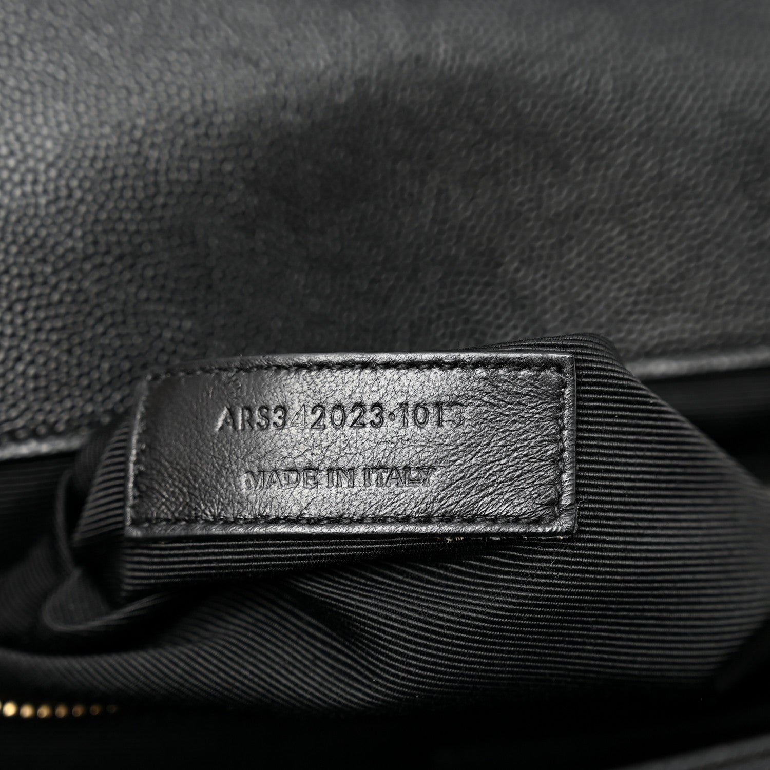 Grain De Poudre Matelasse Chevron Large Monogram Satchel Black