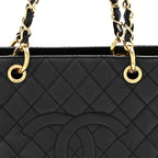 Caviar Quilted Grand Shopping Tote GST Black