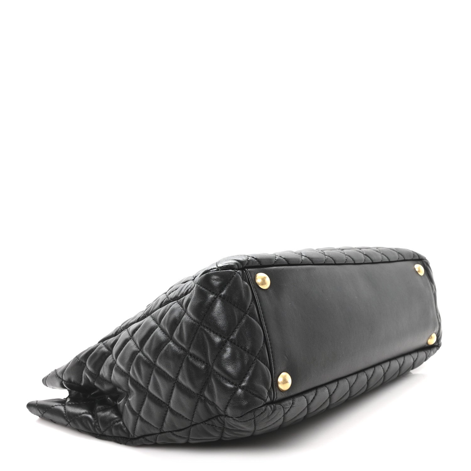 Lambskin Quilted Large Tote Black