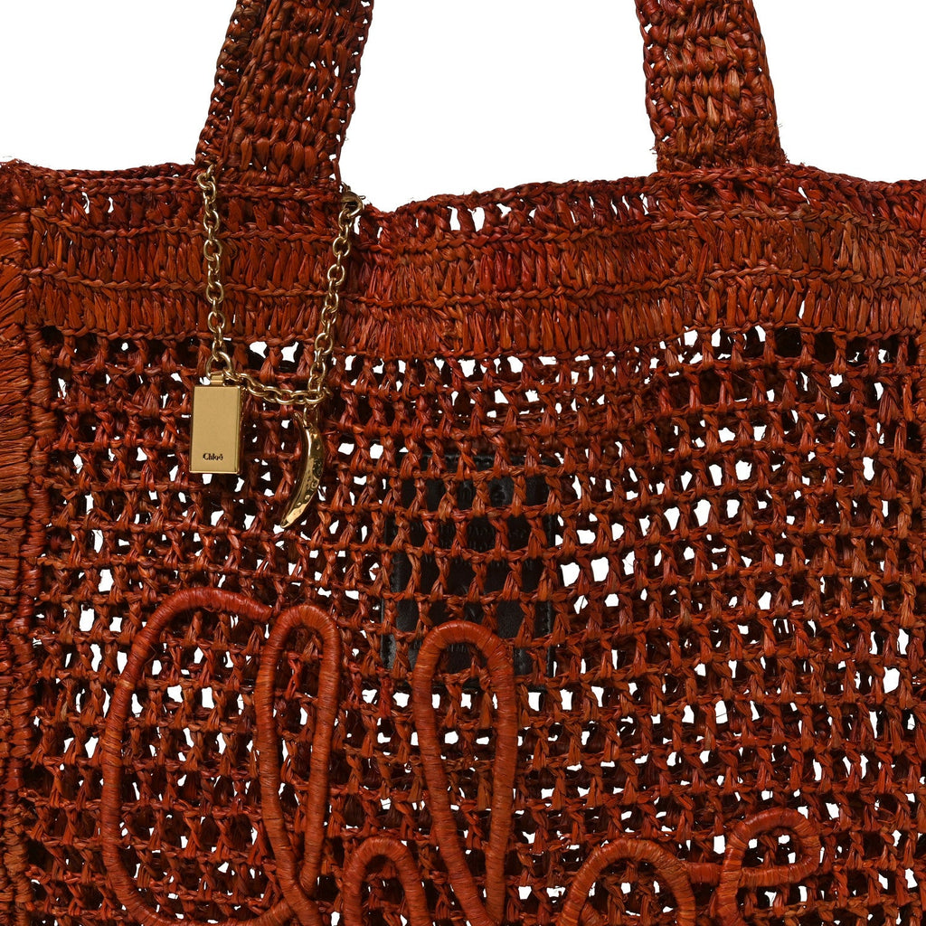 Raffia Summer Banana Tote Clay Brown