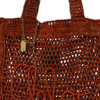 Raffia Summer Banana Tote Clay Brown