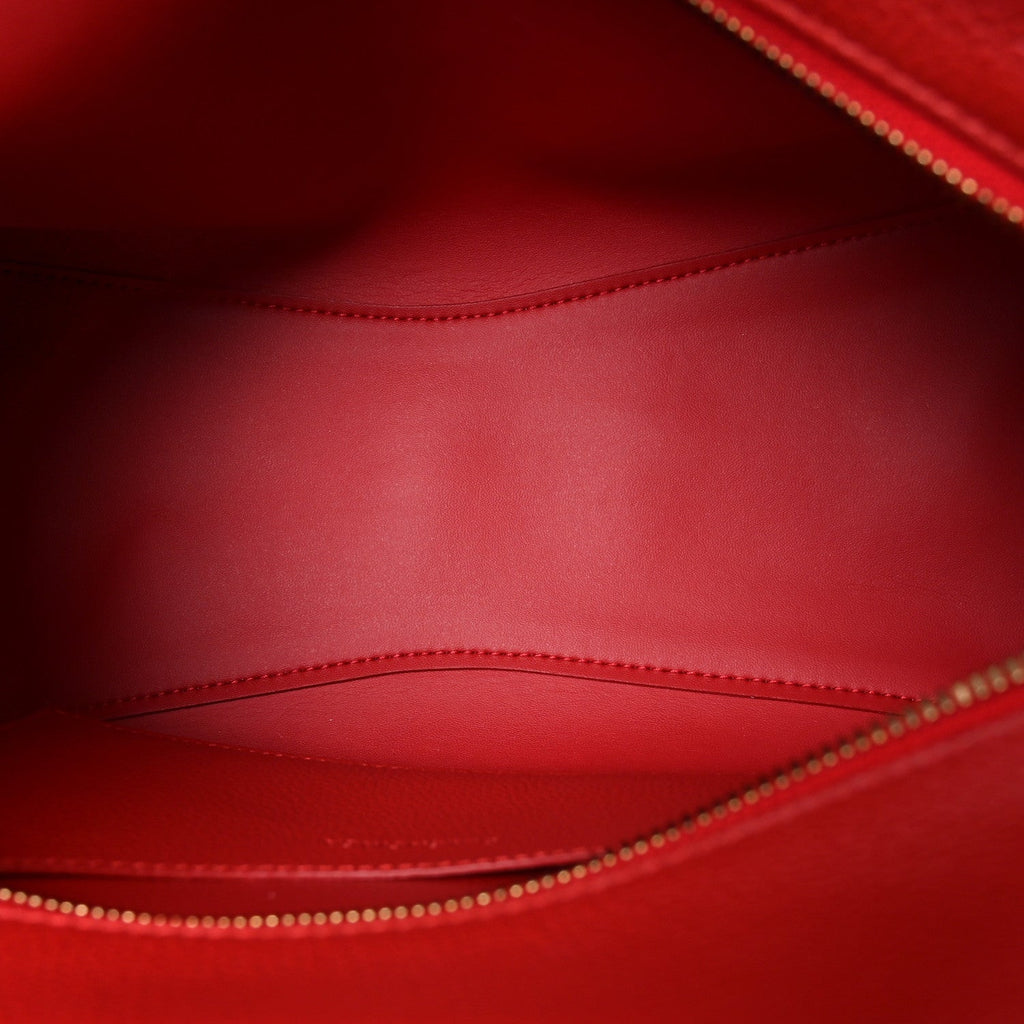 Grained Calfskin Neo Classic Gold Hardware S City Medium Red