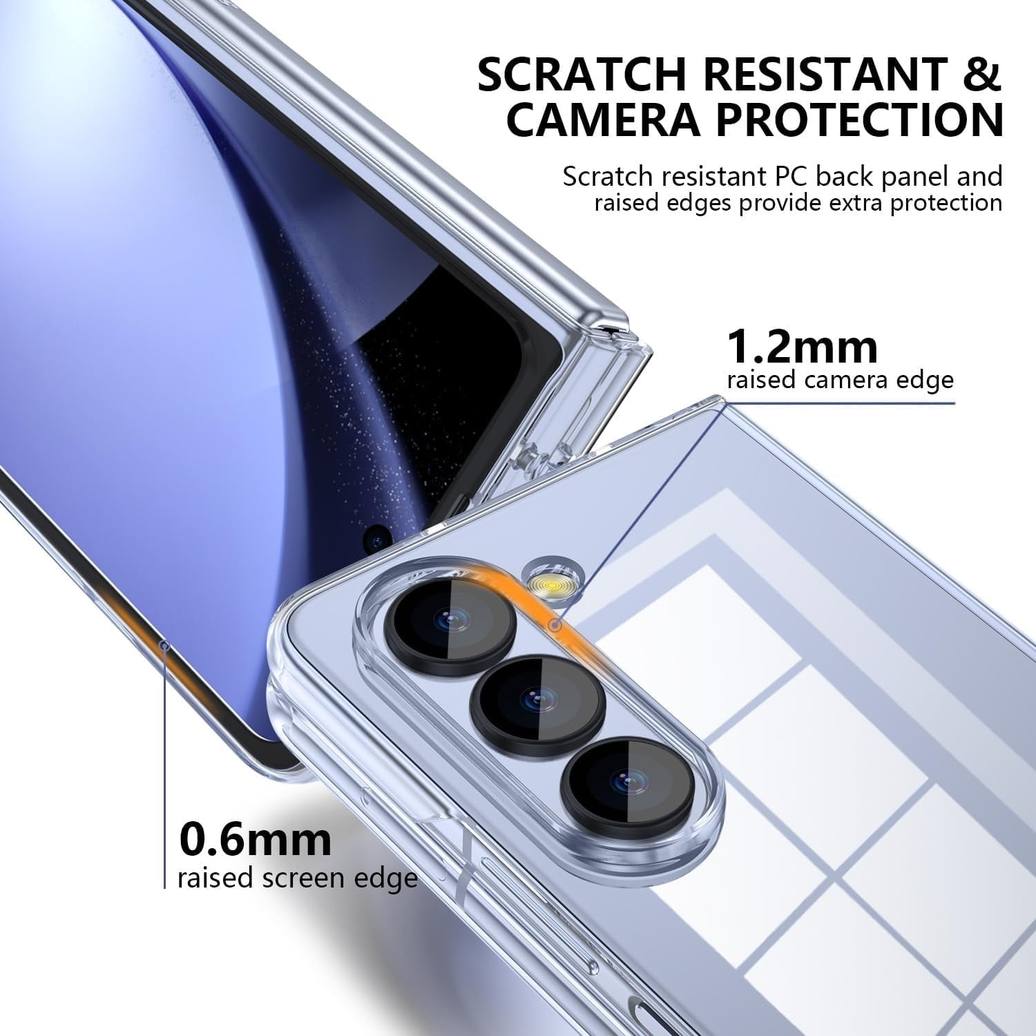 Entronix Case Compatible with Galaxy Z Fold 7 - [Hard Back] Clear Cover