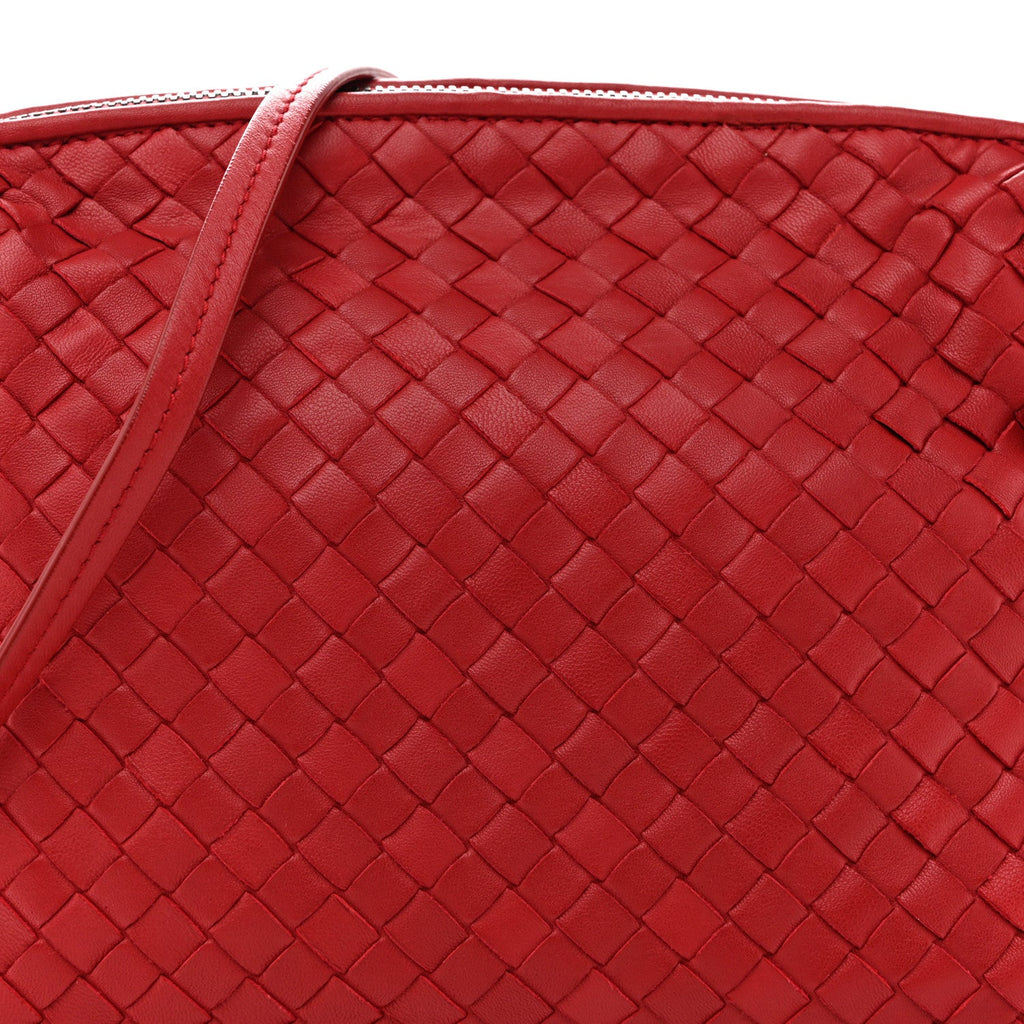 Nappa Intrecciato Nodini Crossbody Messenger Red