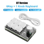Programming Macro Custom Knob Keyboard RGB 6 Key Copy Paste Mini Button Photoshop Gaming Keypad Mechanical Hotswap Macropad - Wired/Red Switcg