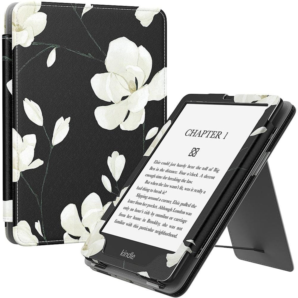 SAHARA - Indy Series Hand Strap Case for Amazon Kindle Paperwhite (11th Gen, 2021-2022) - Black Floral
