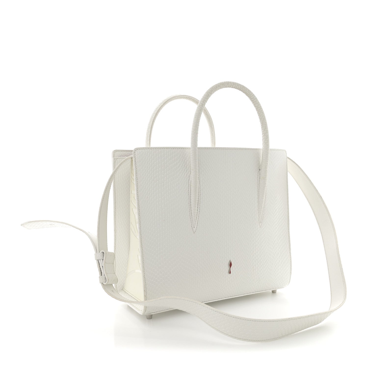 Calfskin Lizard Embossed Medium Paloma White