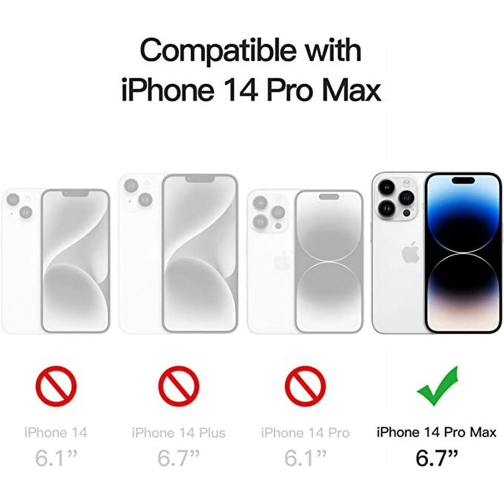 Entronix Bundle Compatible with iPhone 14 Pro Max - [Flexible] Glossy Heart Case & 2 Clear Screen Protectors
