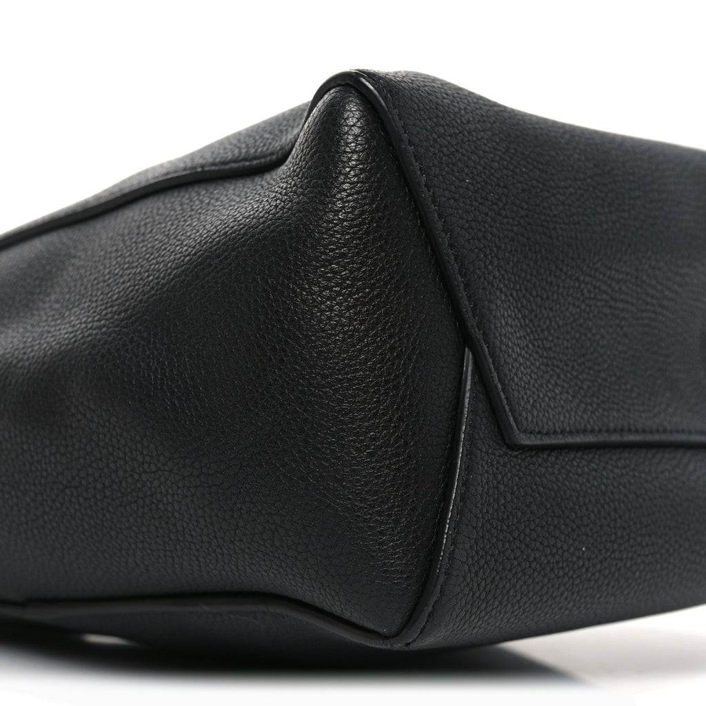 Soft Grained Calfskin Small Sangle Bucket Bag Black