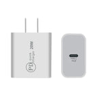 20W Power Delivery Travel Wall Charger Adapter With Type-C Port In White
