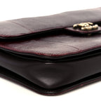 Lizard Lambskin Quilted Large Perfect Edge Flap Burgundy