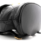 Lambskin Quilted Logo Mini Backpack Black