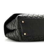 Caviar Quilted Small Coco Handle Flap Black
