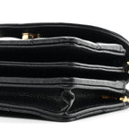 Caviar Quilted Clutch With Chain Black