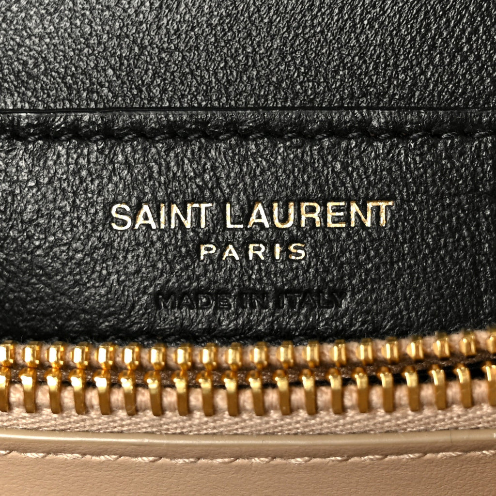 Calfskin Y Quilted Monogram Small Loulou Chain Satchel Dark Beige