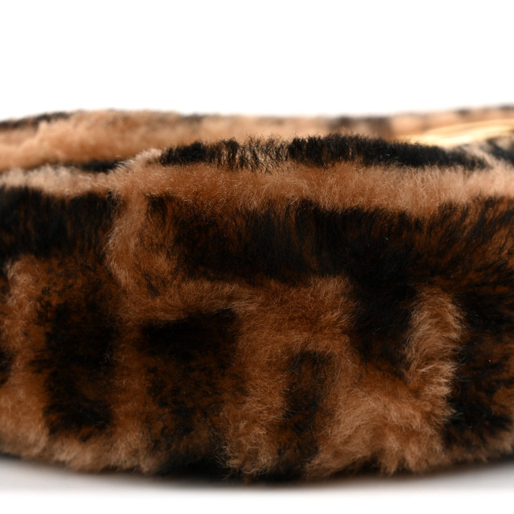 Shearling Vitello Dolce Macro FF 1974 Baguette Tobacco Black
